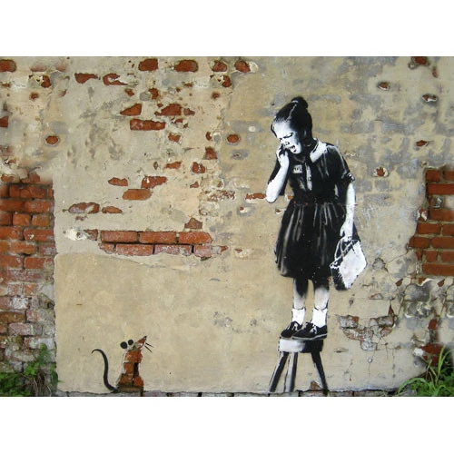 Urban Art Graffiti Puzzle: Banksy - Girl On A Stool (Clearance) 4 Urban Art Graffiti Puzzle: Banksy - Girl On A Stool (Clearance) - Image 2